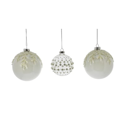 Set of 3 Glass Beaded Baubles SO'HOME