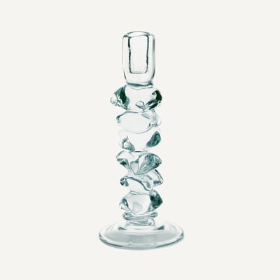 Bougeoir en verre transparent, H29,5 cm, Qimera AM.PM