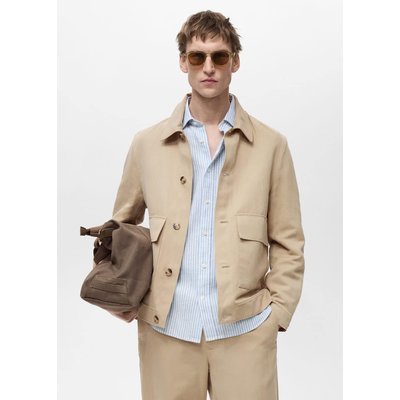 Veste coton et lin à poches MANGO MAN