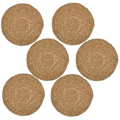 Lot de 6 sets de tables ronds en jute GRAMI TOILINUX