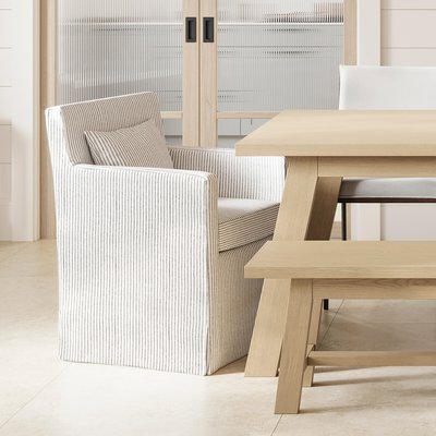 Emmie Country Stripe Dining Armchair in Cotton SO'HOME