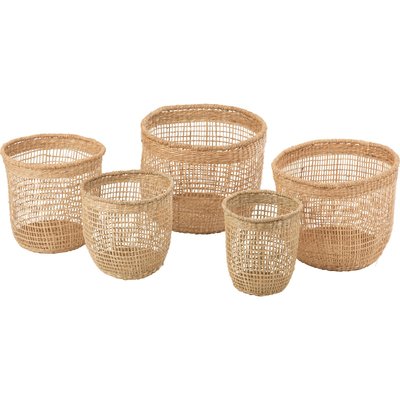 Panier rangement en zostère naturel  tressé main élégant RECOLLECTION