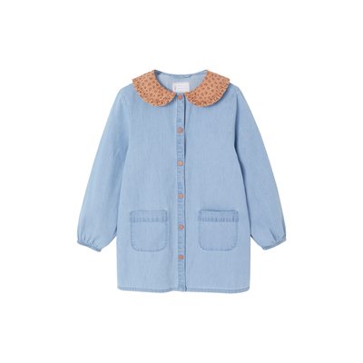 Tablier chambray avec col imprimé léopard VERTBAUDET