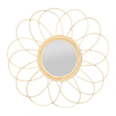Miroir marguerite rotin D38.5 DECORATIE