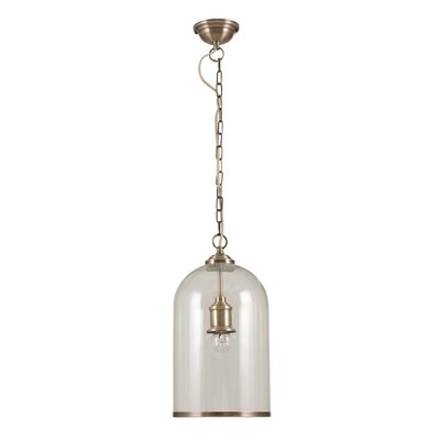 Clear Glass and Antique Brass Cloche Pendant Ceiling Light SO'HOME
