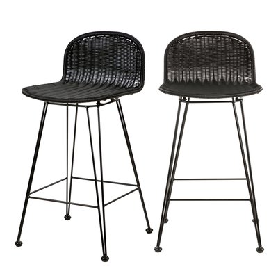 Lot de 2 chaises de bar mi-hauteur 63 cm en résine - JIGANI RENDEZ-VOUS DÉCO