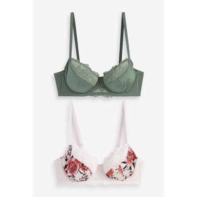 Soutien-gorge floral non rembourré, lot de 2 NEXT