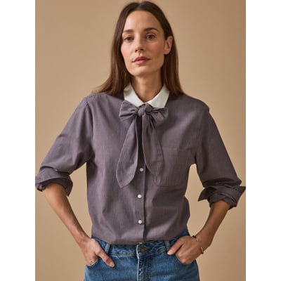 Chemise carreaux  col lavallière CYRILLUS