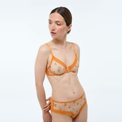 Soutien-gorge corbeille balconnet CLEO en tulle brodé MONOPRIX
