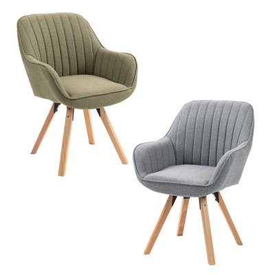 Lot de 2 fauteuil de salle à manger rotatif scandinave, CARSON MEUBLES COSY