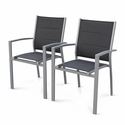 Chaise de jardin empilable aluminium (lot de 2) FAUTEUILS CHICAGO SWEEEK