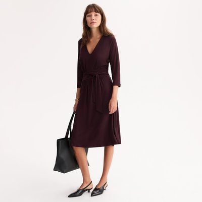 Robe évasée en maille, longueur genou, manches 3/4 ANNE WEYBURN