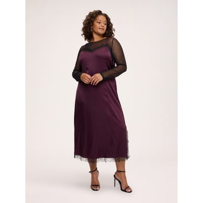 Robe nuisette avec inserts en tulle et dentelle FIORELLA RUBINO