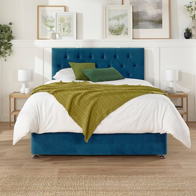 Olivier Velvet Divan Bed with 4 Drawers ASPIRE