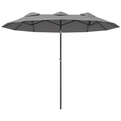 Parasol de jardin XL manivelle acier polyester haute densité OUTSUNNY