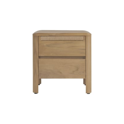 Table de chevet teck 2 tiroirs - TONA HANNUN