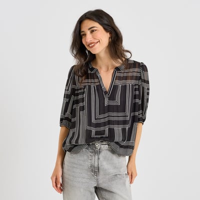 Blouse imprimé géométrique GRAIN DE MALICE