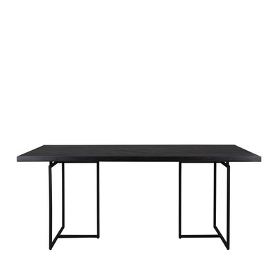 Table à manger chevrons bois et métal 180x90cm noir - CLASS DUTCHBONE