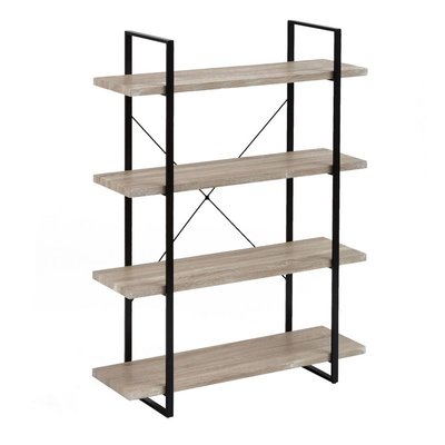 Étagère à Poser en Métal et PVC Motif Bois - 4 étages WADIGA