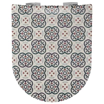 Abattant wood slim déclipsable à motifs carreaux de faïence HOME MAISON