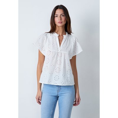 Top col v en broderie anglaise CARL BROD ETAM