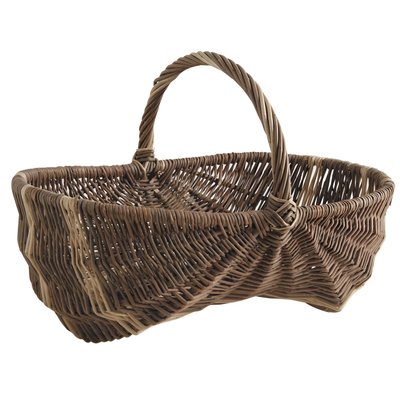 Panier bourguignon en osier brut et blanc 43 x 29 x 14-27 cm AUBRY GASPARD