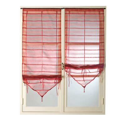 Paire de petits voilages organza à fine rayures et fils brillants "Alizée" HOME MAISON