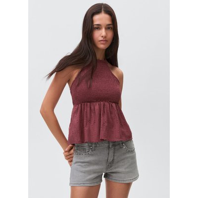 Top froncé brodé MANGO TEEN
