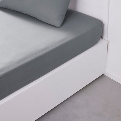 Drap housse 2 personnes uni coton ESSENTIAL TODAY