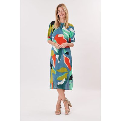 Robe mi-longue droite imprimée manches courtes THEOULE DERHY
