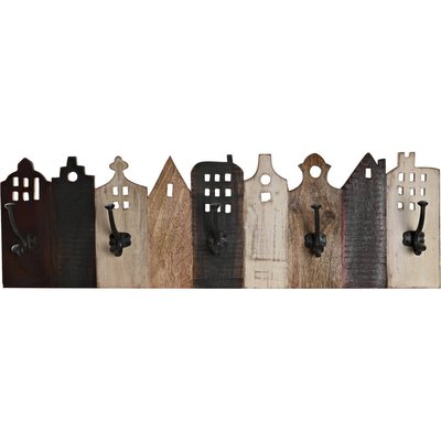 Porte-manteau mural bois métal style urbain élégant RECOLLECTION