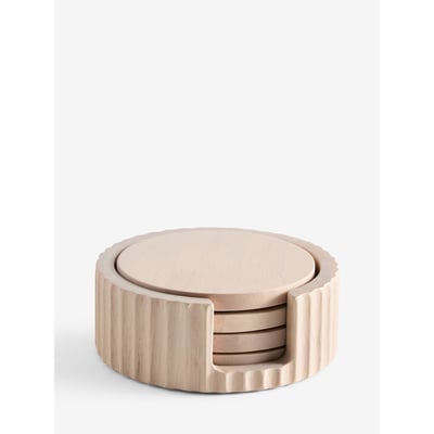 Sous-verre en bois et porte-nom, lot de 4 NEXT