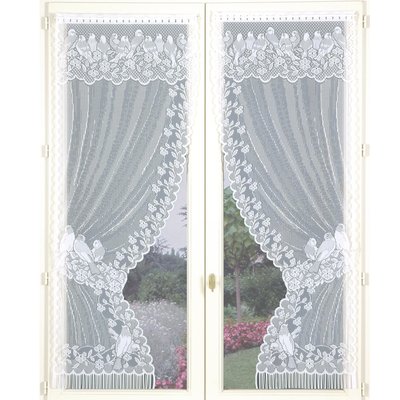 Paire de rideaux "Bonne-Femme" dentelle et franges HOME MAISON