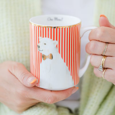 Medium Xmas Polar Bear Mug YVONNE ELLEN
