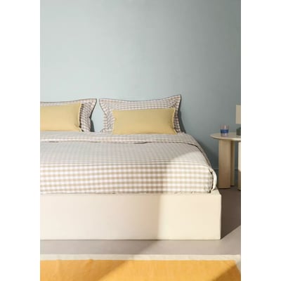 Housse de couette percale de coton carreaux vichy Lit 150/160 cm MANGO HOME