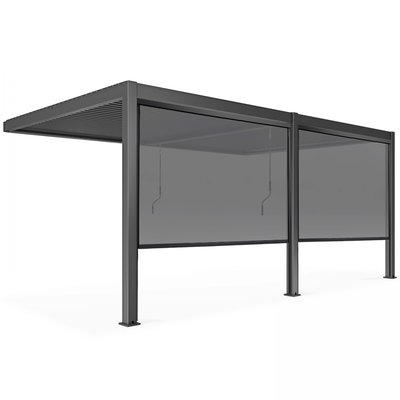 Pergola bioclimatique adossée 3x6m en aluminium avec 2 ou 4 stores OVIALA