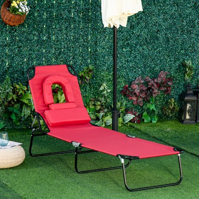 Bain de soleil de lecture inclinable pliable OUTSUNNY