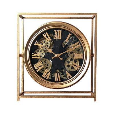 Horloge à mécanisme encadrée métal 38x11x42cm EMDE