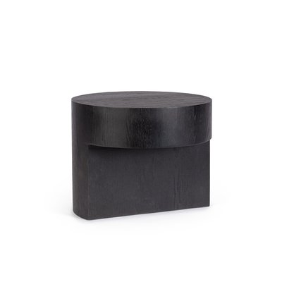Table basse ronde contemporaine en bois noir D50 - STACK HELLIN, DEPUIS 1862