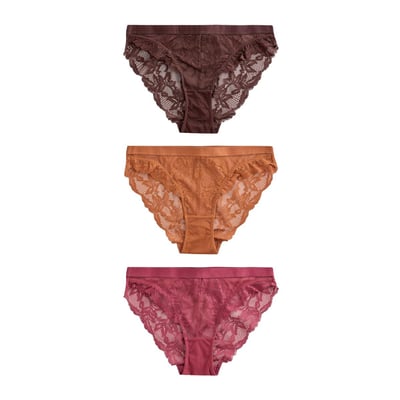Culotte échancrée en dentelle, lot de 3 NEXT