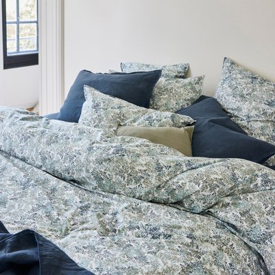 Housse de couette en percale de coton, BRUME BLANC CERISE