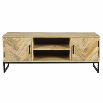 Meuble TV en bois de manguier 2 portes BRIX PIER IMPORT