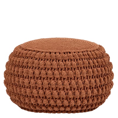 Pouf repose-pieds rond en coton crochet main Oeko-Tex® - RIVA ICON