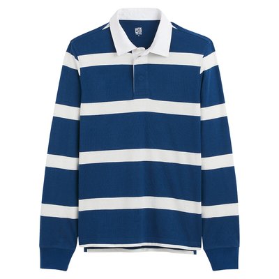Polo en coton bio manches longues à rayures LA REDOUTE COLLECTIONS