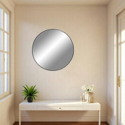 Miroir rond avec cadre noir ø80 cm SEOUL PIER IMPORT