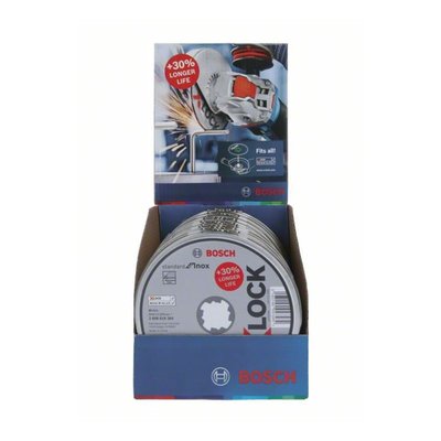 Boîte 10 disques à tronçonner standard Inox X-Lock Ø125 BOSCH