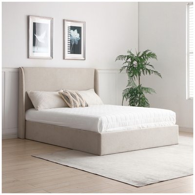 Austin Natural Herringbone Multi-Lift Ottoman Storage Bed SO'HOME