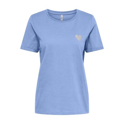 T-shirt impression petit cœur devant ONLY