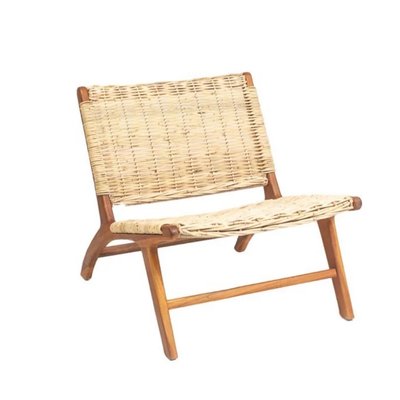 Fauteuil en rotin tressé  et teck JUNE HYDILE
