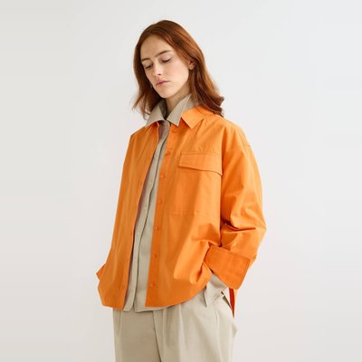 Chemise manches longues unie en coton MONOPRIX